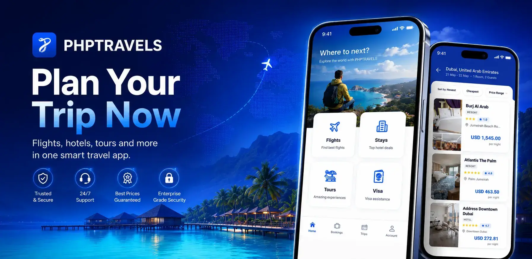 PHPTRAVELS Mobile App - All Your Travel Needs